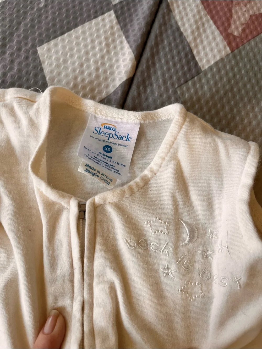 Halo Cream Sleeveless Zip-Front Sleep Sack